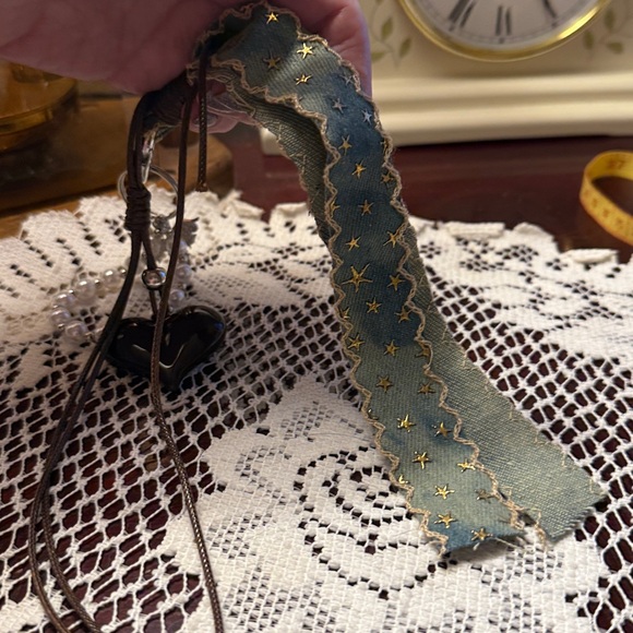 Heart Pendant and denim  bag charm - Picture 3 of 4